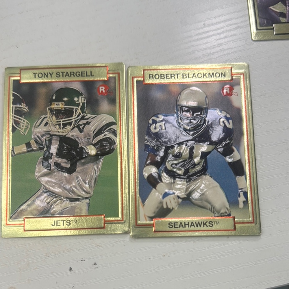 NFL Gold and Silver Player Cards - Jets and Seahawks